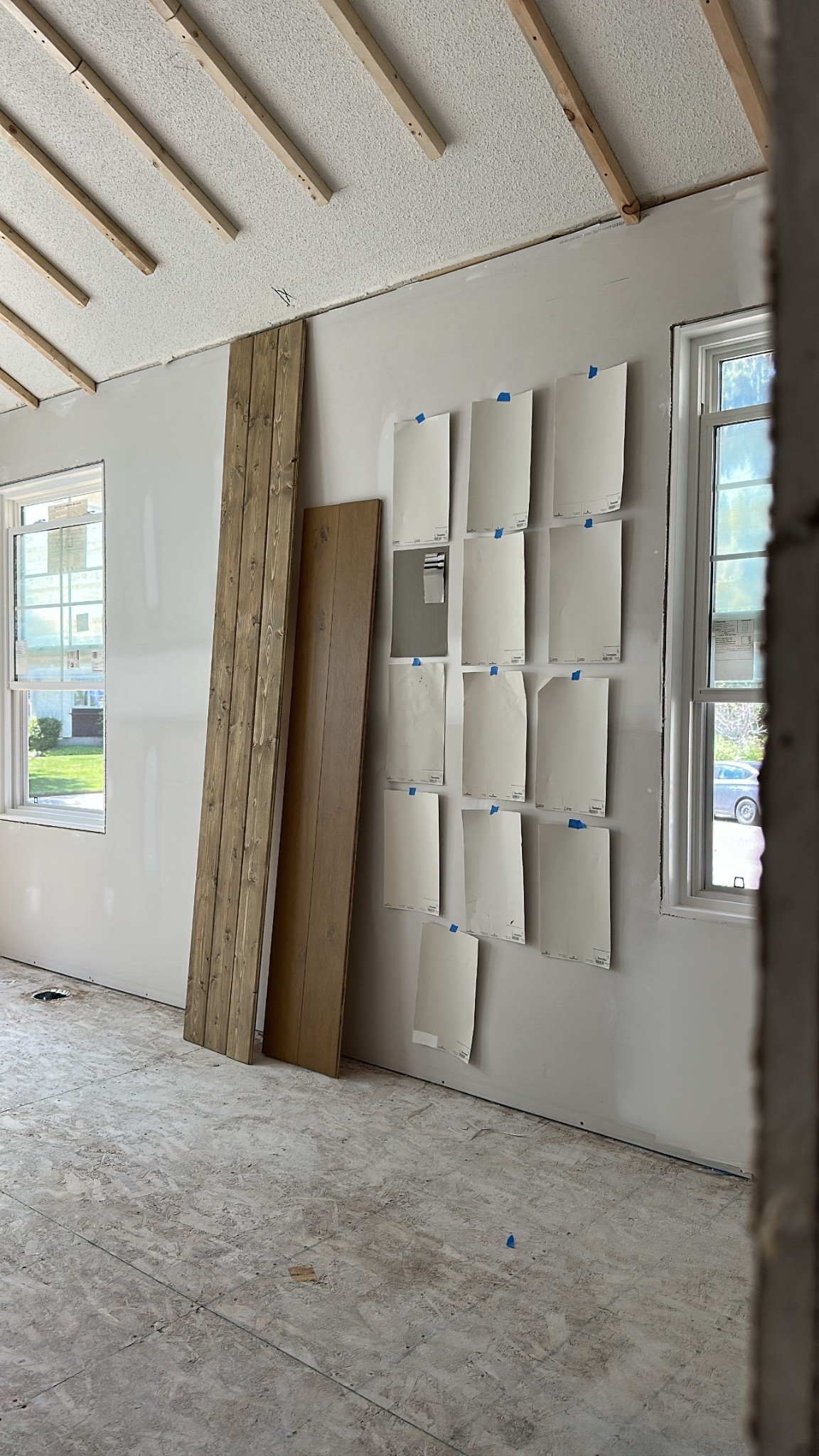 You know it’s getting serious when the paint samples start taking over a whole wall. 😅
Finding the perfect white is no joke—but the Warm Whites bundle from Samplize made it so much easier. Totally worth it to have this many options right in front of me, in real lighting, taped to real drywall.

Also peeking in: two of the wood tones we’re testing for the ceiling and floor. Let the design decisions begin. 🙃

✨ Linked the exact bundle I ordered
🎥 And if you want to see how this space turns out, we’re sharing the whole renovation on YouTube: @drapersdoingrenos (link in bio!)

#LTKHome