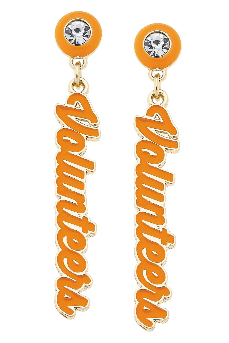 Tennessee Vols Autograph Enamel Earrings in Orange | CANVAS