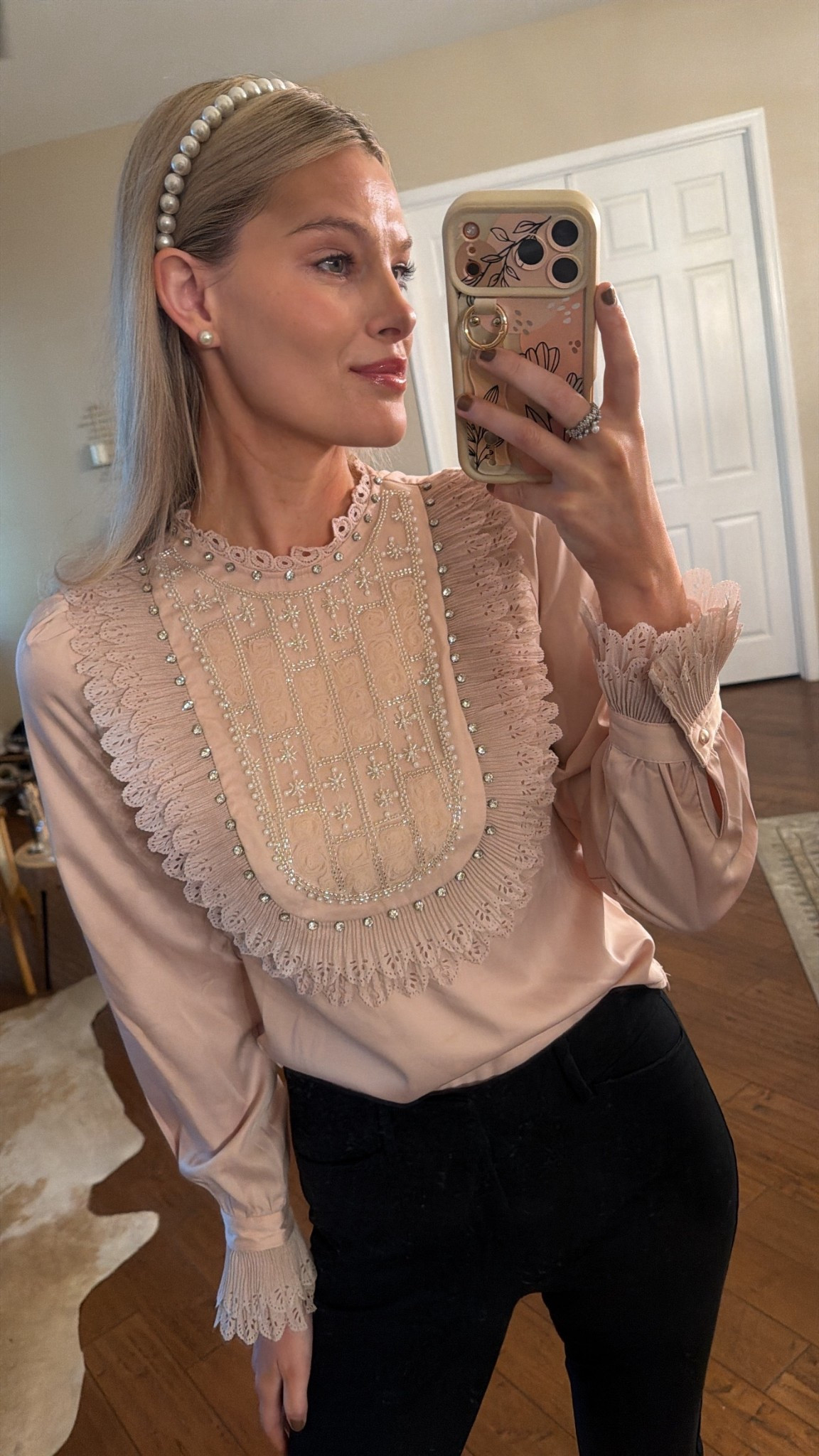 Elegant embellished spring blouse 

#LTKdayinmylife #LTKootd #LTKgrwm