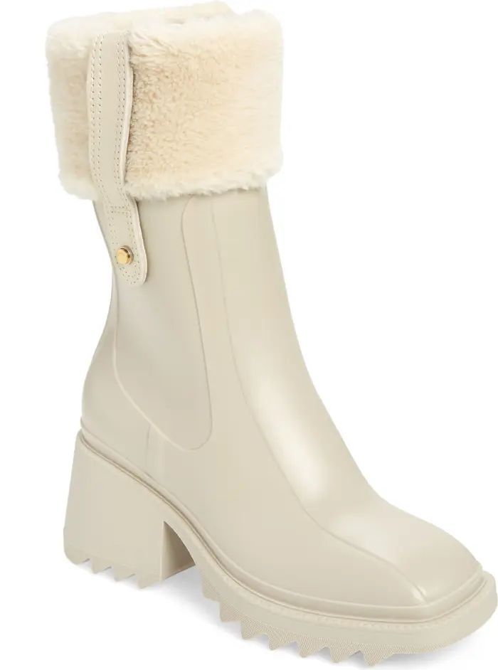 Chloé Betty Rain Boot with Genuine Shearling Collar | Nordstrom | Nordstrom