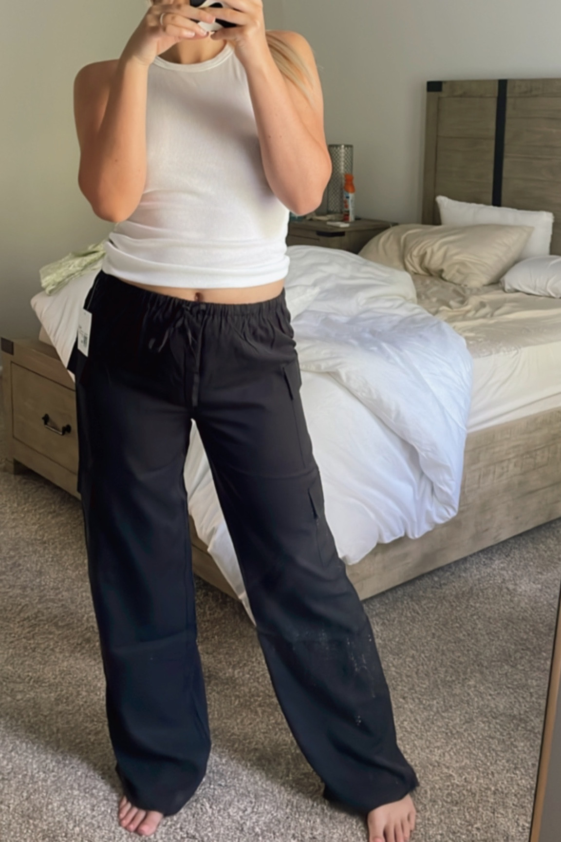 On forever 21 sale! Drawstring cargo pants to grow with my baby bump. These are so soft they feel like pajamas. Wearing Medium

#LTKbump #LTKSale