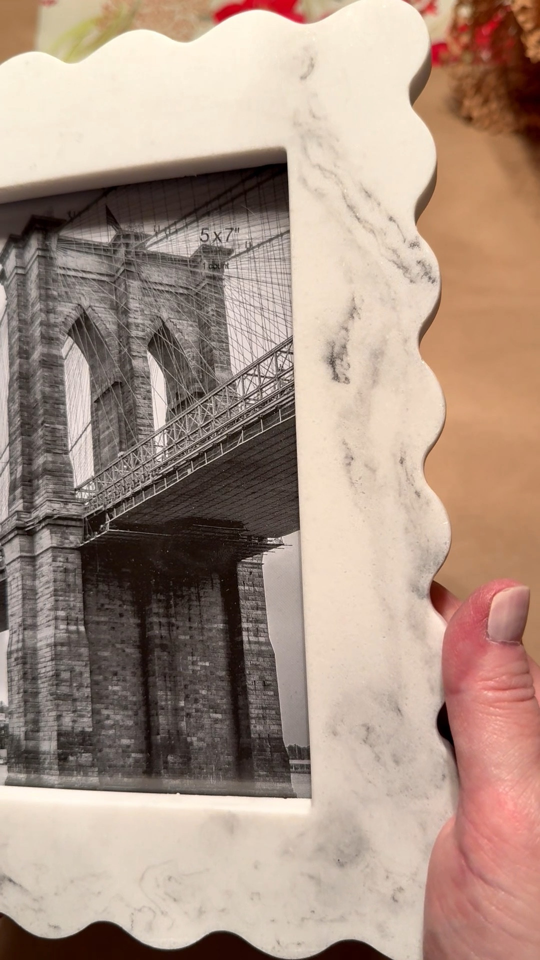 I gave my Mom this 5x7 marble-like frame for Christmas with a pic of her grandson and she couldn’t believe how pretty it is and feels ‘weighty.’ The adorable ruffled, scalloped edge gives it such a fun personality. It has an easel back for tabletop display, whether that’s horizontal or vertical. 

And if you’re a mosaic artist, this would be a fun substrate to use for your artwork. For mosaic tips, tutorials + inspiration please visit my YouTube channel: YouTube.com/julieweilbacher. Follow @julieweilbacher on Instagram for all things mosaic art.

#marbleframe #tableframe #5x7frame #grayandwhitemarble #marble #target #scallopedframe #minimalframe #modernframe #giftideas #valentinesdaygiftideas

#LTKFindsUnder50 #LTKHome #LTKGiftGuide