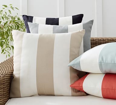 Classic Striped Indoor/Outdoor Pillows | Pottery Barn (US)