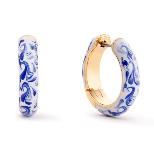 Ana Luisa Giulia Huggie Hoop Earrings for Women - Hypoallergenic Water-Resistant Tarnish-Free Chunky Earrings for Women - 14K Gold Plated & Silver Rhodium Plated Hoops - Small, Medium & Large Size | Amazon (US)