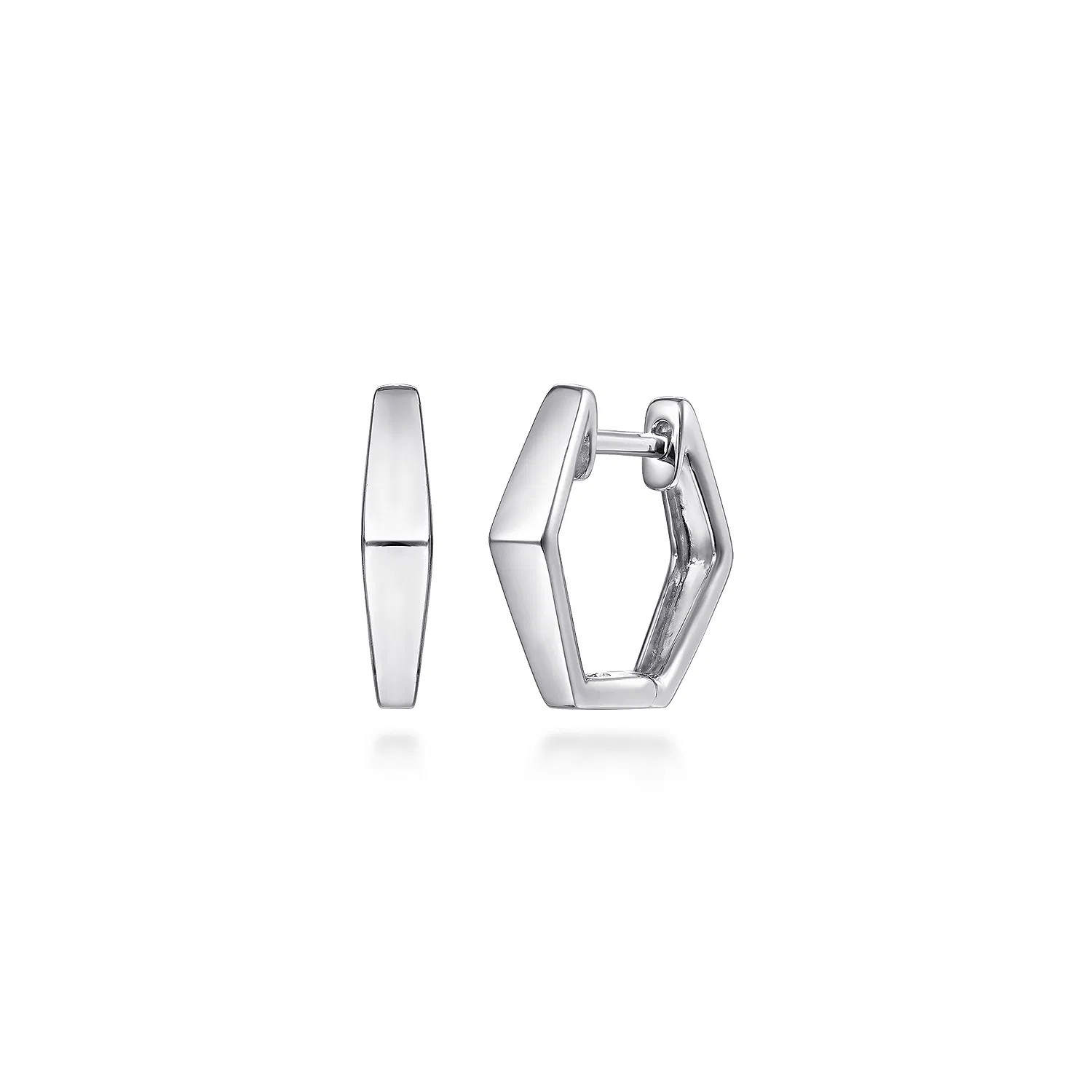 925 Sterling Silver Geometric Huggie Earrings | Gabriel & Co. Fine Jewelry And Bridal