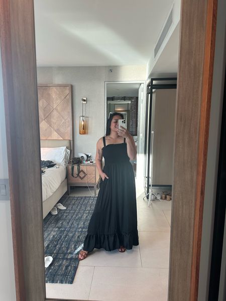 Dinner in Mexico wearing my @summersalt black maxi dress 🖤 it’s soo soft and the material feels so luxe. Wearing a size Small!

#LTKtravel #LTKSeasonal #LTKmidsize