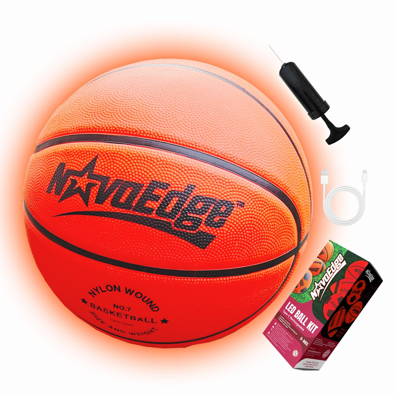 Glow in The Dark Sports Ball | USB-C Rechargeable LED Light-Up for Night, Regular Play by Day | C... | Amazon (US)