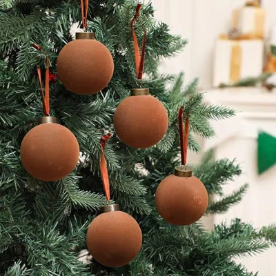 15Pcs Velvet Christmas Ornaments Balls Bulk For Christmas Tree Decoration 3.15In Big Flocked Xmas Hanging Ornaments Set For Home Plastic Large Shatter | Wayfair North America