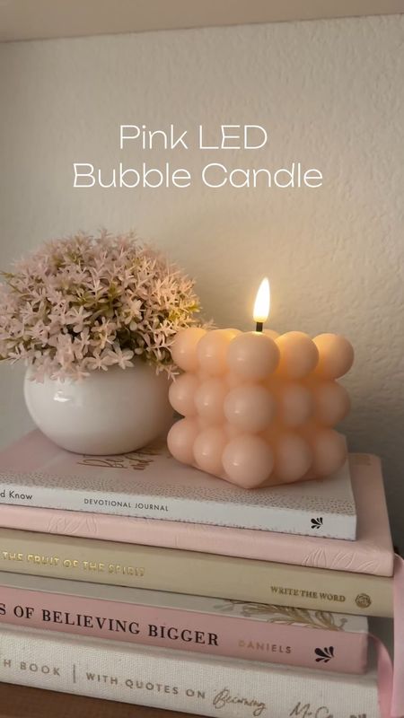 This pink LED bubble candle brings me so much joy and makes the bookshelf shine at night :) It's the perfect shade of blush pink, really realistic, and comes with a remote with timer functions. I love it! #FoundItOnAmazon #PinkDecor #AmazonHome


#LTKVideo #LTKhome