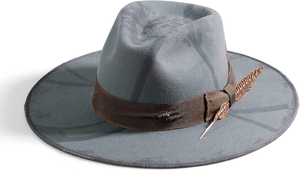 RUEDIGER Wide Brim Fedora Hats for Men Women 100% Wool Felt Panama Rancher Hat with Lightning Log... | Amazon (US)