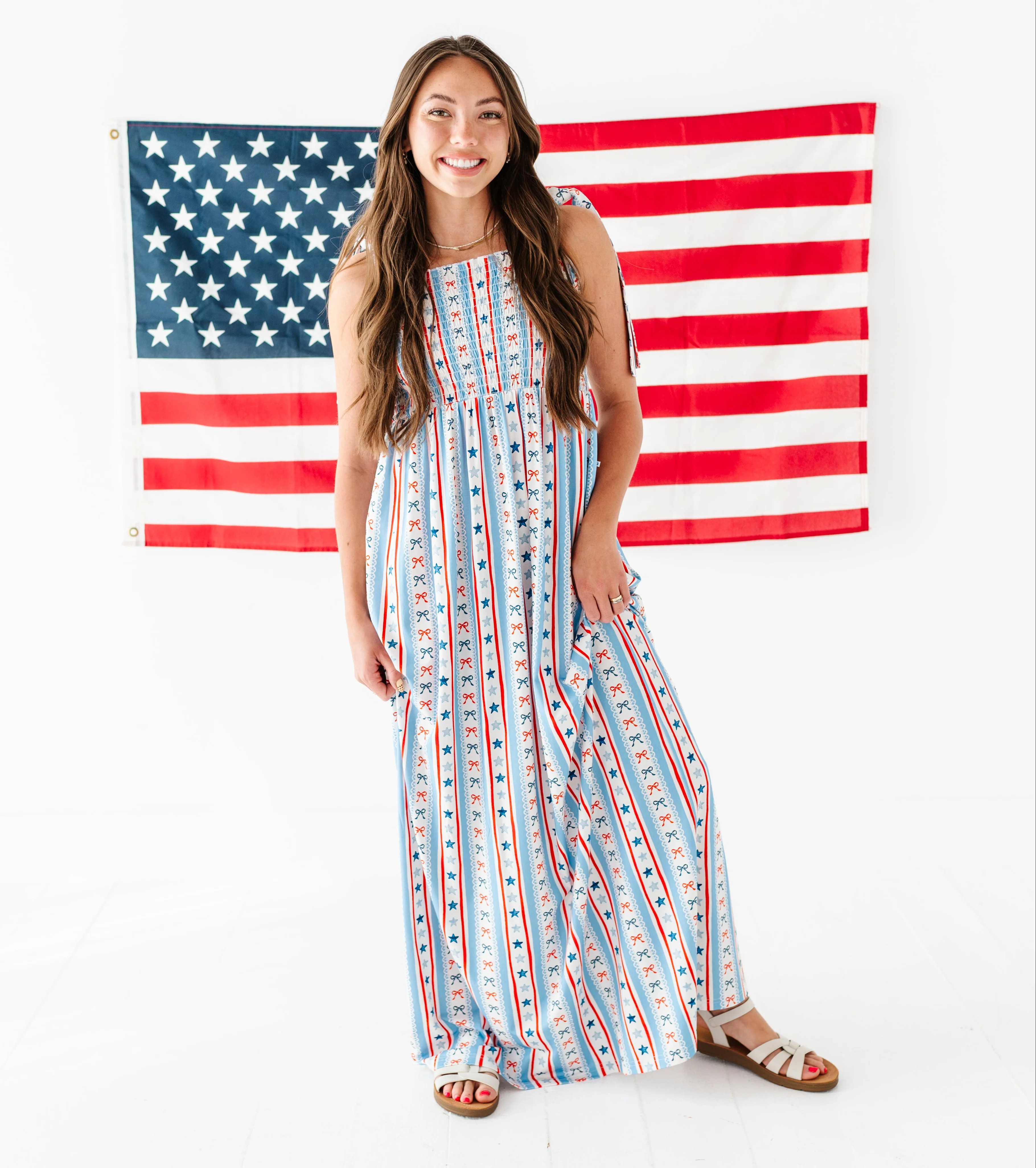 Pretty Patriotic Women's Maxi Dress | Bamboo Maxi Dress | Birdie Bean | Birdie Bean