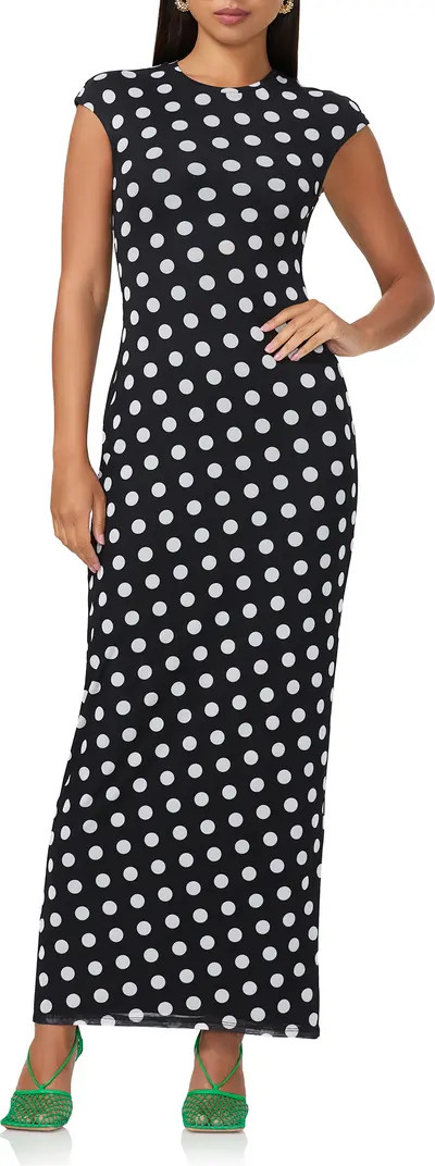 Cody Printed Cap Sleeve Mesh Maxi Dress | Nordstrom