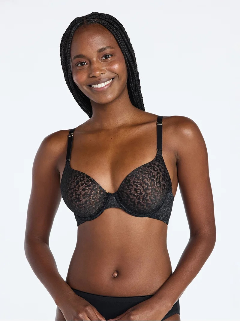 Joyspun Women's Leopard Print T-Shirt Bra, Sizes 32A-42DDD | Walmart (US)