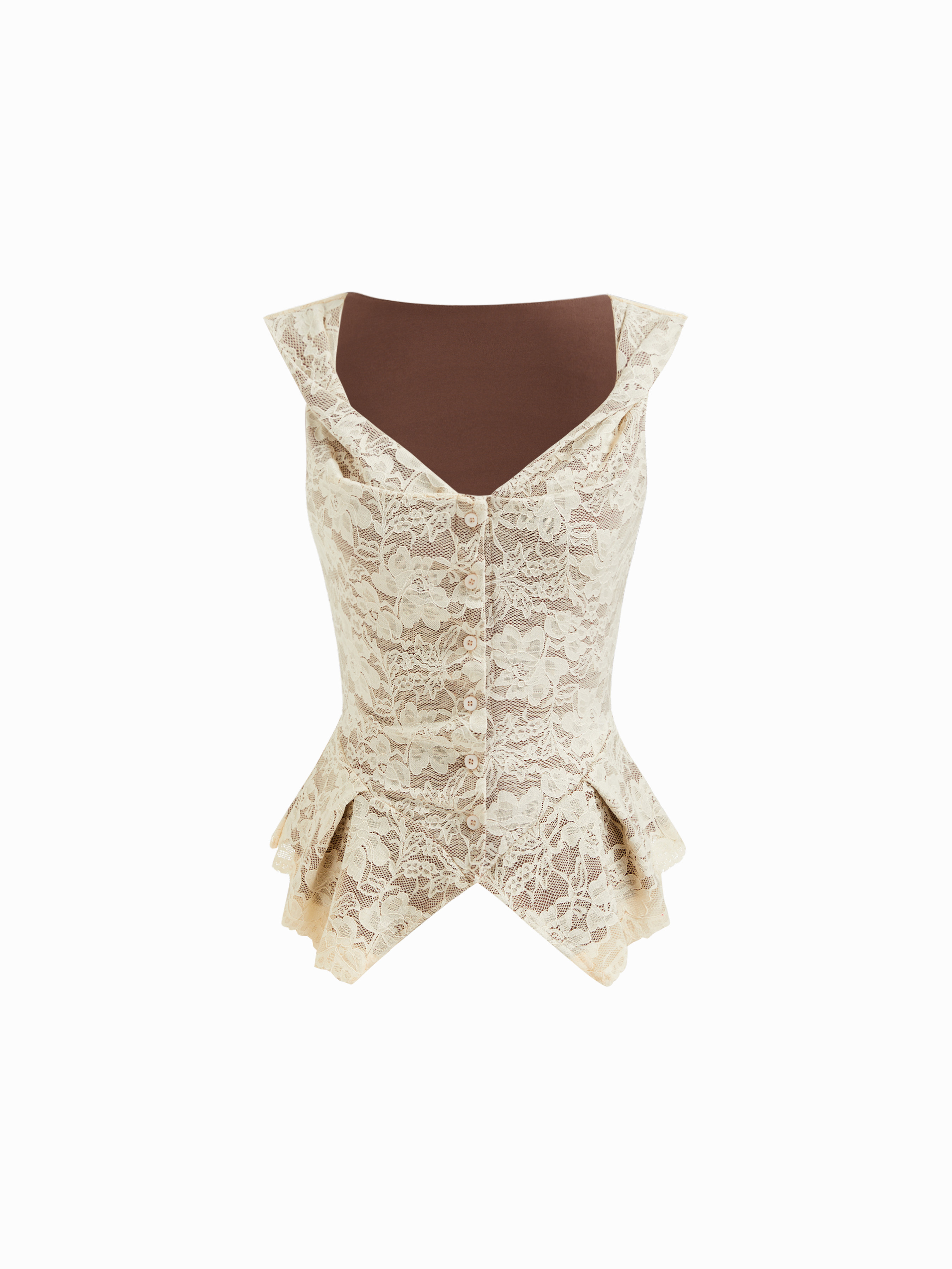 Lace Lace Sweetheart Pleated Twisted Top For Daily Casual | Cider