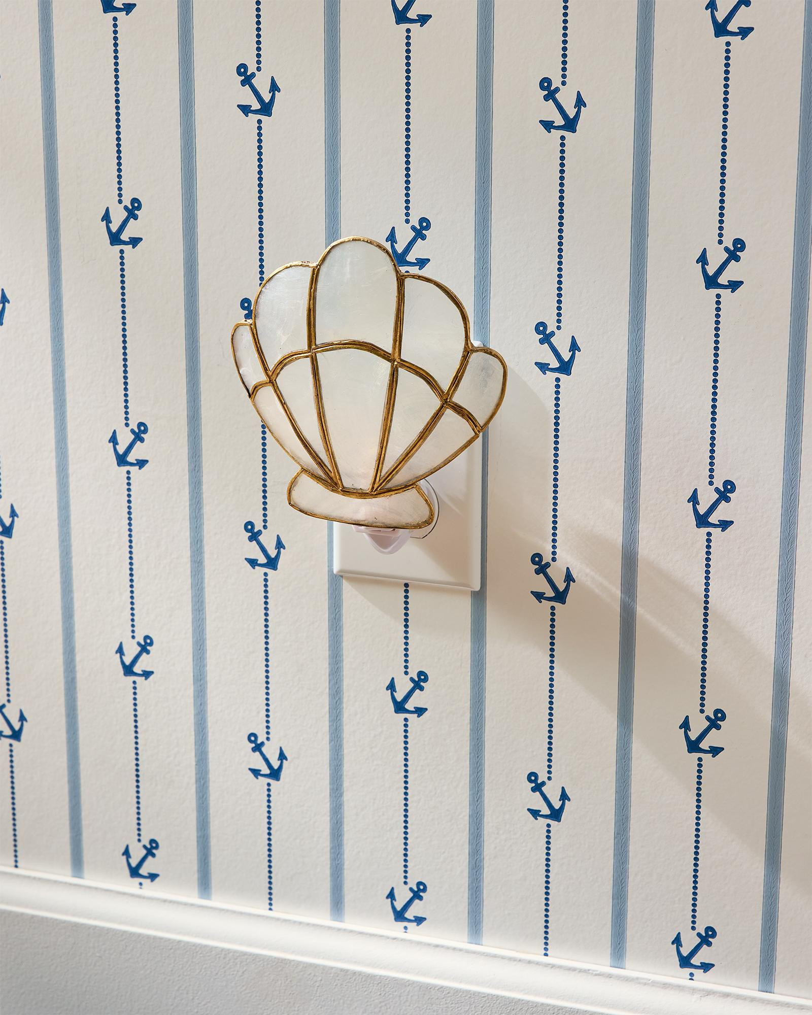 Capiz Shell Nightlight in Gold | Serena and Lily