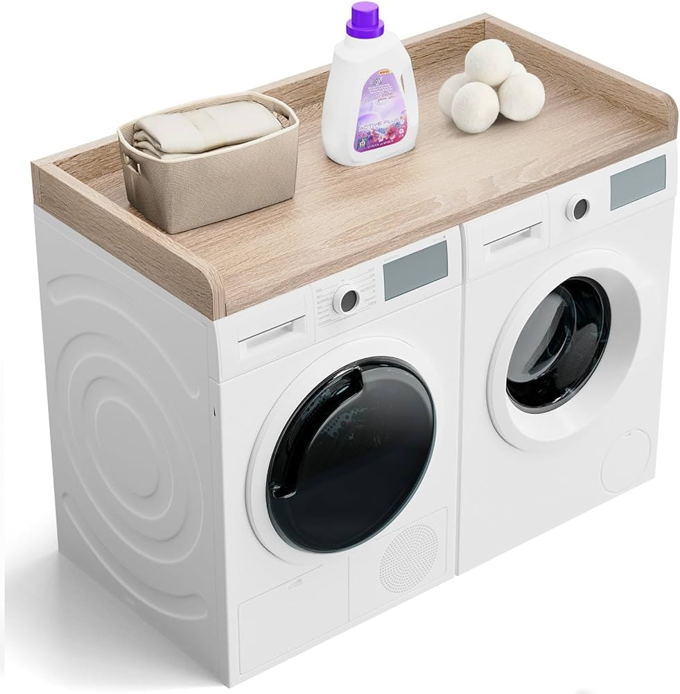 Washer Dryer Countertop, 27.5" Depth x 54" Width, Washer Dryer Wood Top for Laundry Room Organiza... | Amazon (US)