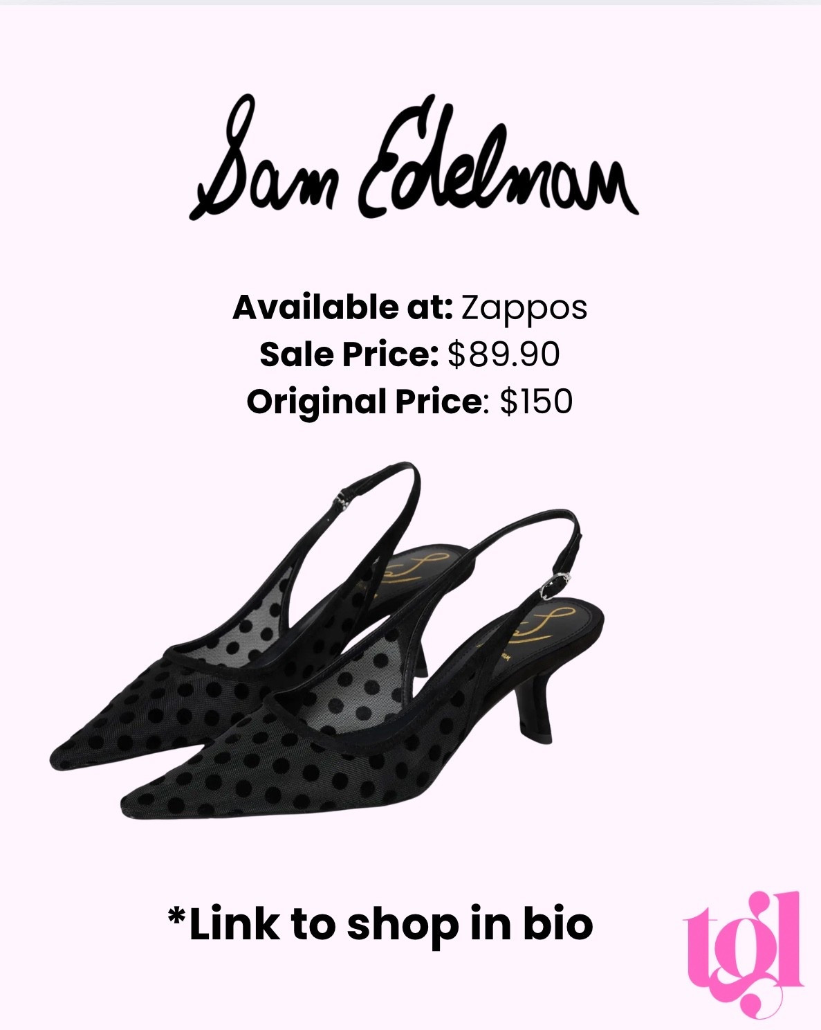 
Pointed-toe slingback heels with a sheer Swiss-dot mesh upper. On sale at Zappos. 

#salealert #swissdot #slingback #holiday

#LTKFindsUnder100 #LTKSaleAlert #LTKHoliday