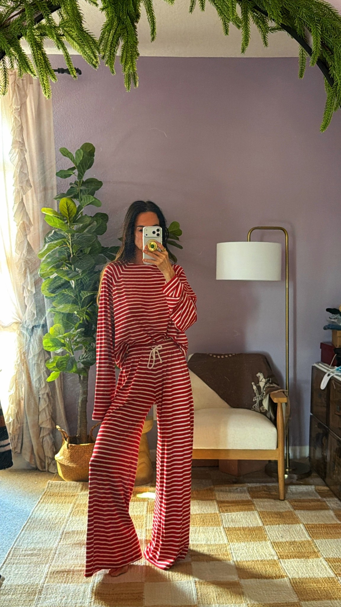 Striped, festive, and officially living in this until further notice ❤️🎄

Fresh delivery, instant obsession. The softest material, the coziest fit, and yes… we’ve got pockets 🙌🏼

Equal parts cute + comfy = my kind of uniform.

Wearing XS

#NicoleColeeStyle #CozyChic #LoungewearLove #FestiveStyle #StripedSet #ComfyButCute #HolidayAtHome #LTKStyle #LTKFinds #FashionOver40 #CasualChic #WinterUniform #Obsessed #SoftStyle #nicolecolee 

#LTKHoliday #LTKGiftGuide #LTKootd