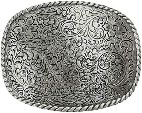 Western Antique Floral Engraved Rope Edge Design Belt Buckle Fits 1-1/2"(38mm) Wide Belt | Amazon (US)