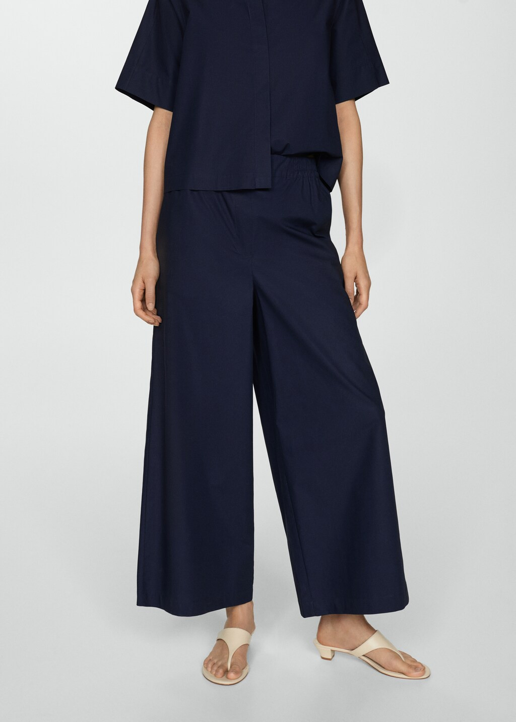 Pantaloni wideleg cotone | Mango IT