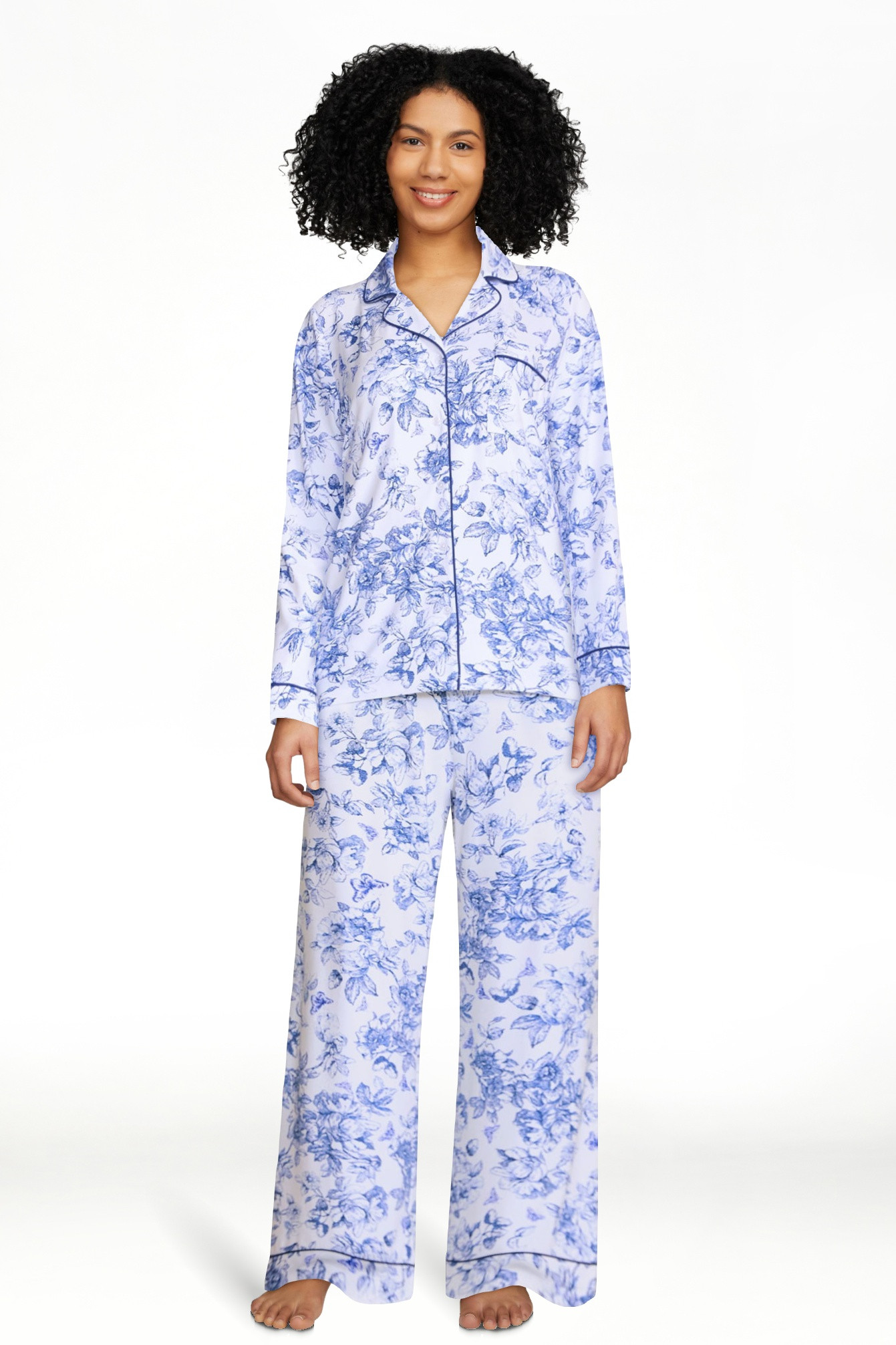 Joyspun Women\u2019s Dreamy Soft Collection Notch Collar Top and Pants, 2-Piece Pajama Set, Sizes... | Walmart (US)