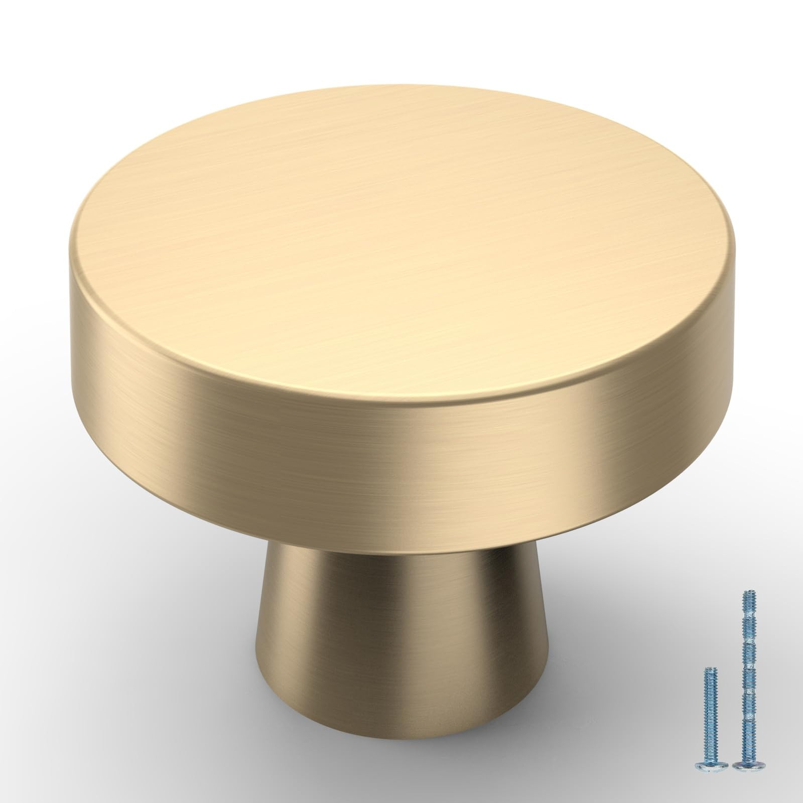 10 Pack Kitchen Cabinet Knob Brushed Gold Round Dresser Knobs Drawer Knobs Kitchen Cabinet Hardwa... | Amazon (US)