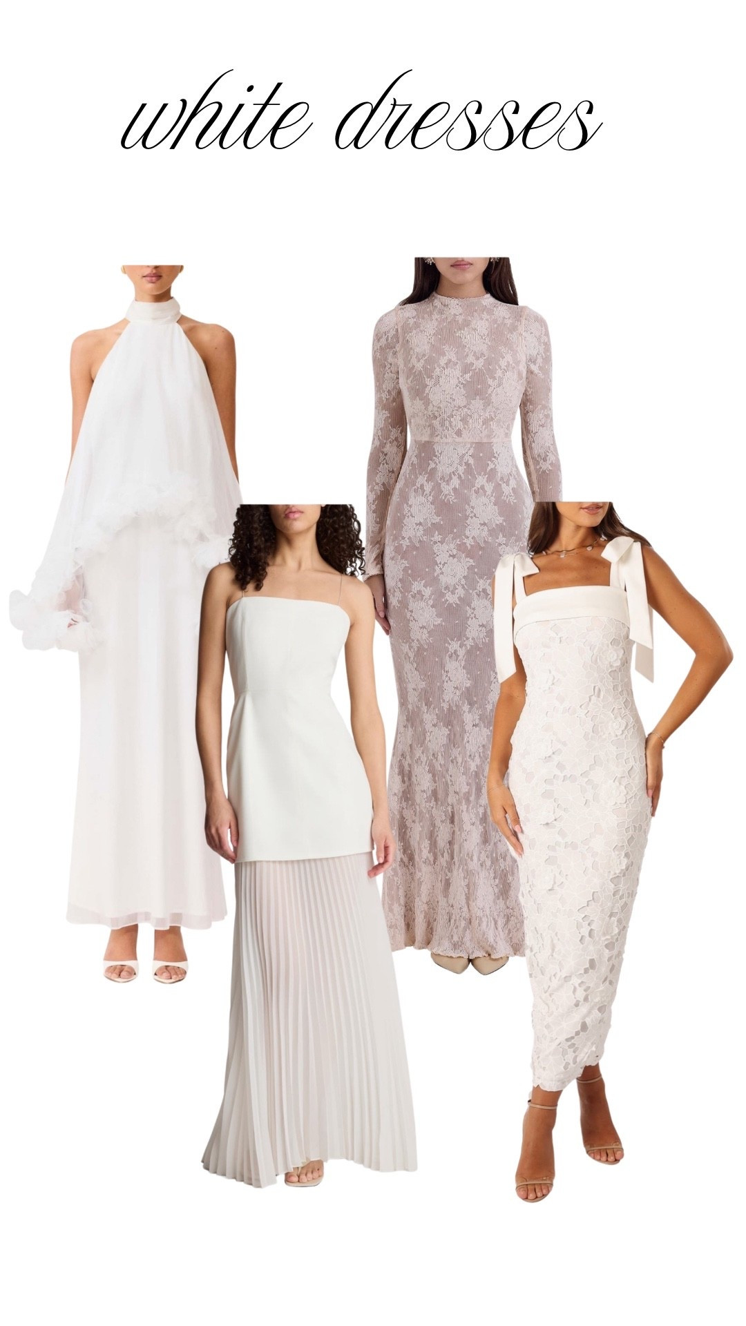 white dresses
wedding 
wedding dresses
white party
Bachelorette 
bridal party
Baby shower

#LTKootd #LTKWedding #LTKBump