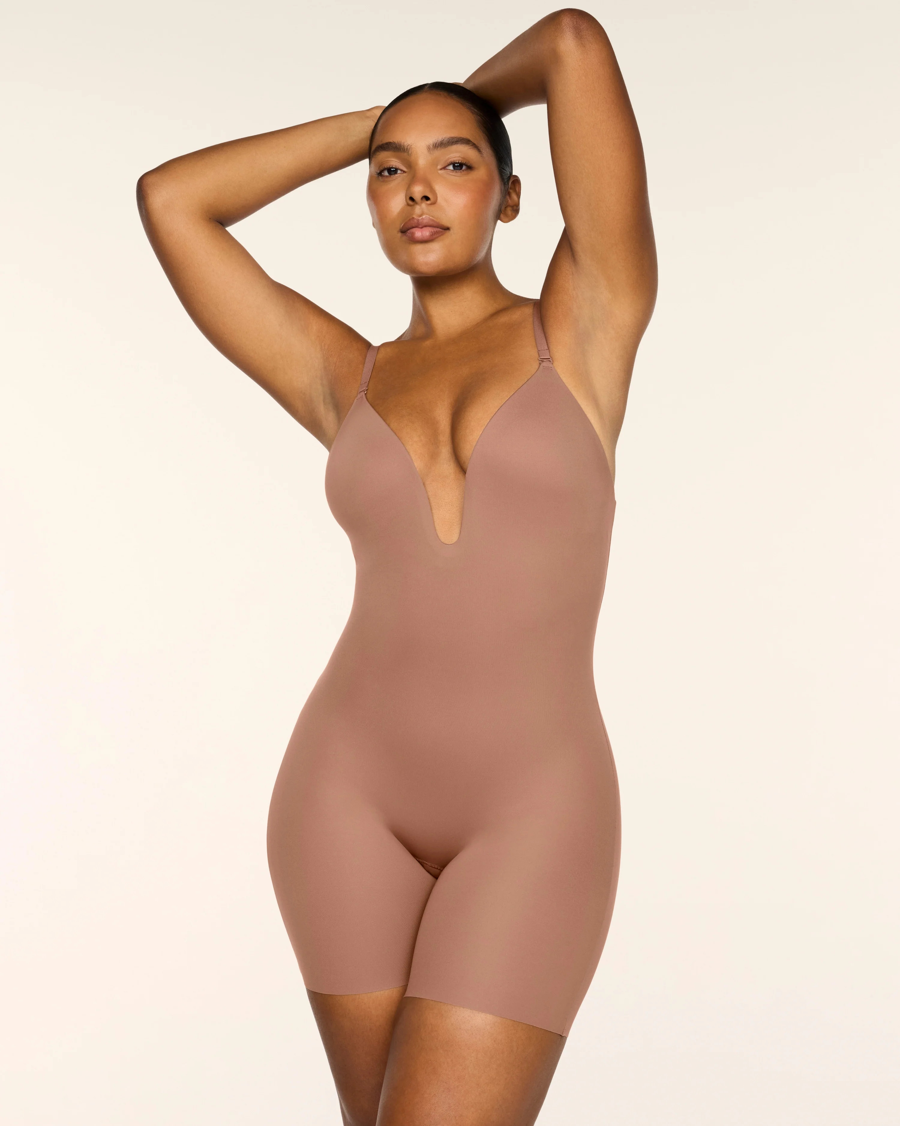 Plunge Low-Back Mid-Thigh Bodysuit | Spanx