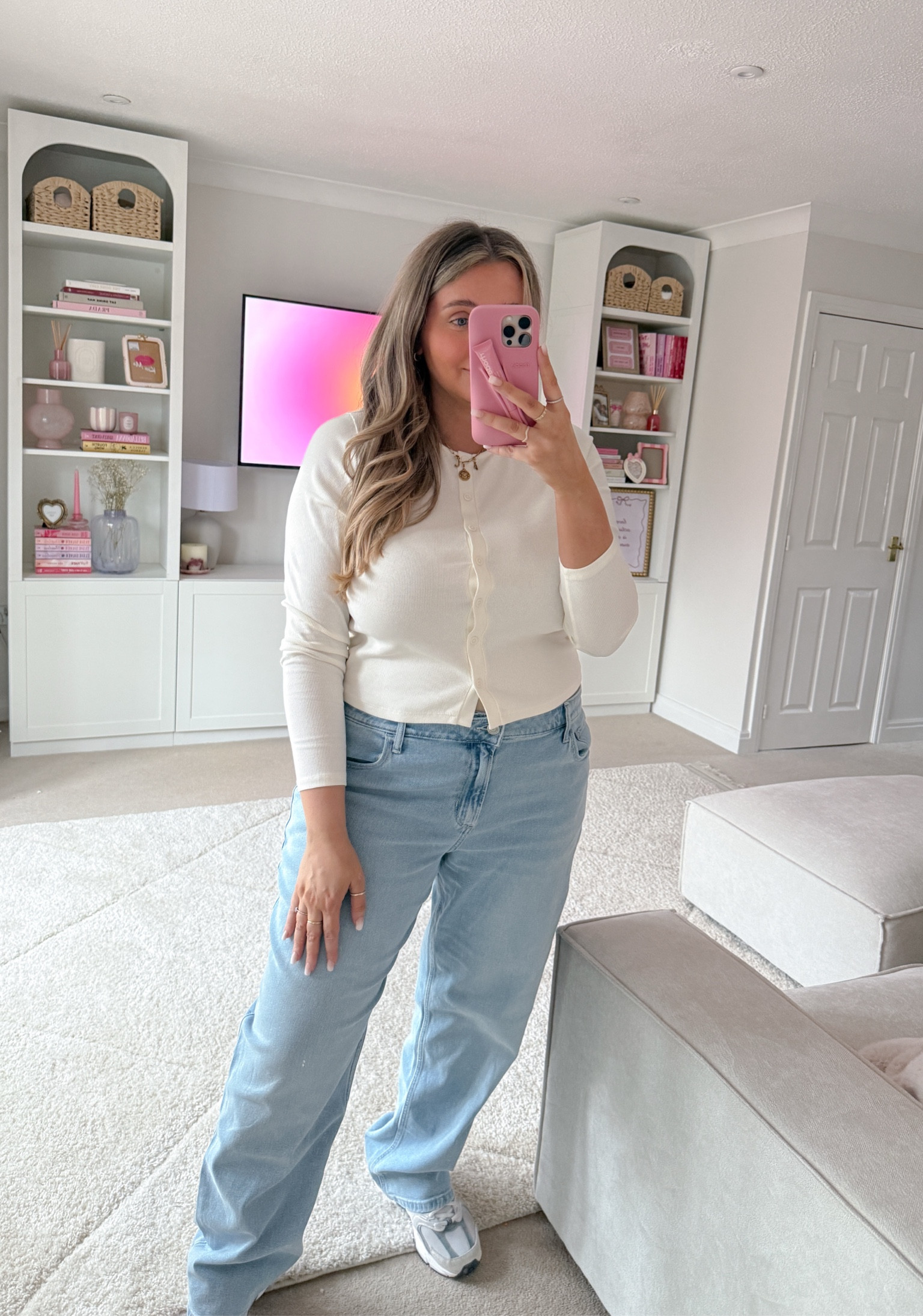 Cream rib cardigan new look size 16 jeans size 18r

#LTKworkwear #LTKmidsize #LTKuk