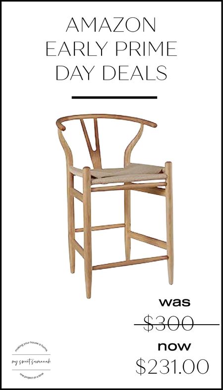 Wishbone counter stool, natural birch wood. 
Amazon early access prime day deal. 

#LTKhome #LTKxPrimeDay #LTKsalealert