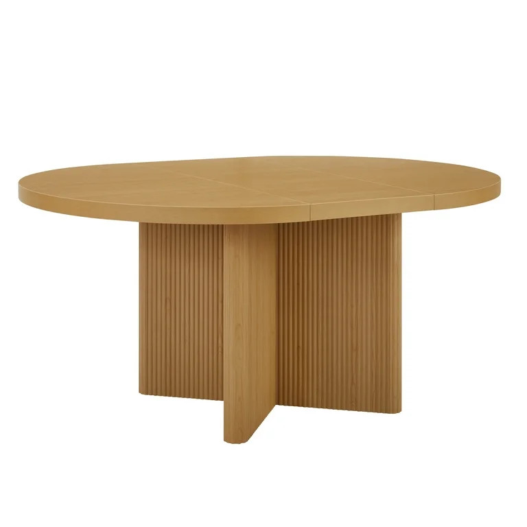 Better Homes & Gardens Lillian Fluted Round Expandable Dining Table, Natural Pine Finish | Walmart (US)