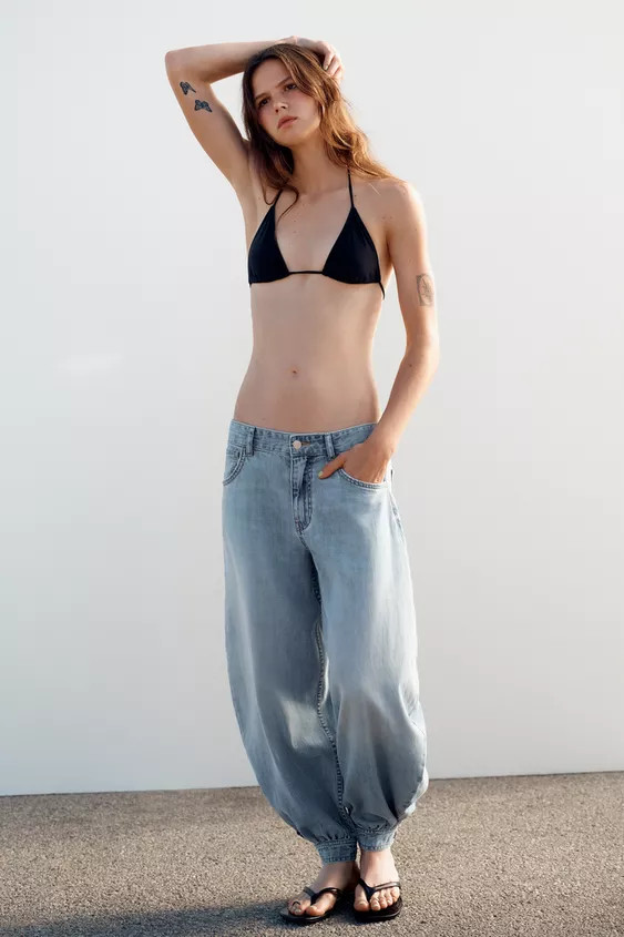 TRF MID-RISE BALLOON JEANS | Zara US