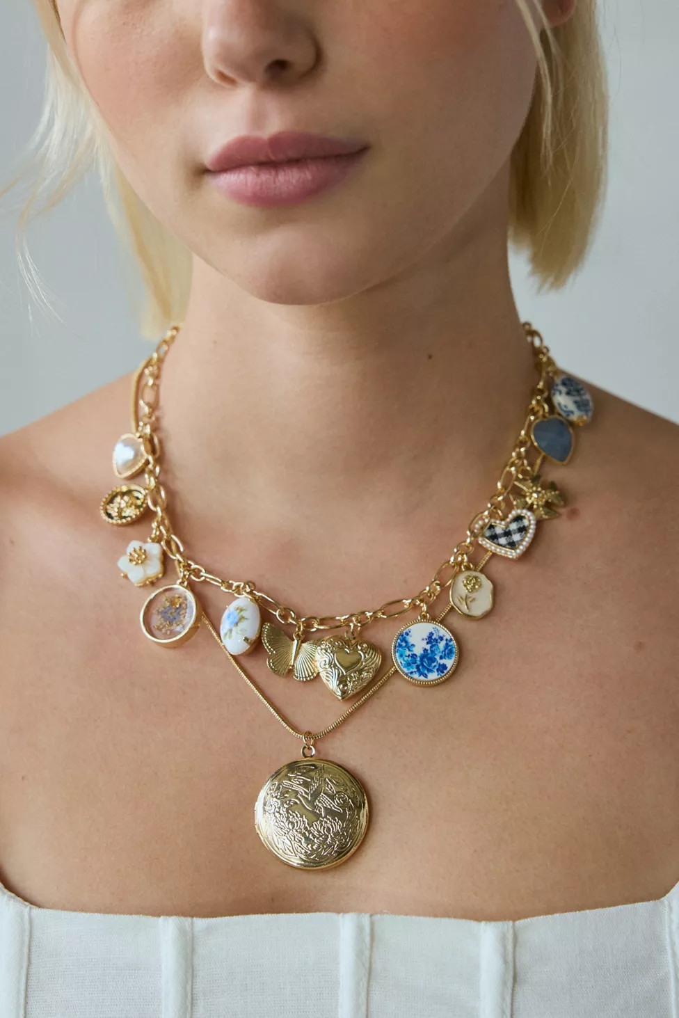 Fawn Locket Layering Charm Necklace Set | Urban Outfitters (US and RoW)