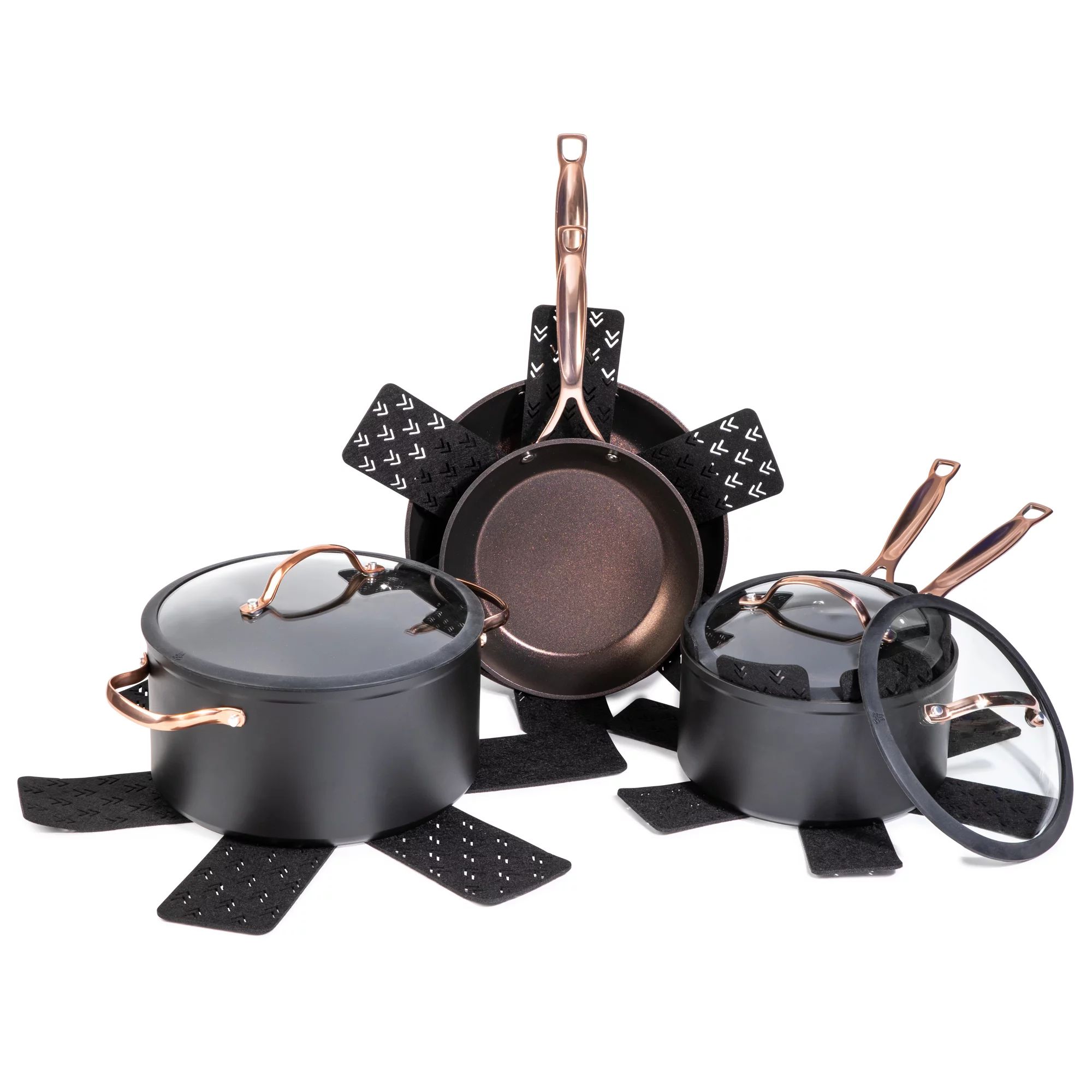 Thyme & Table Non-Stick Pots and Pans 12-Piece Cookware Set, Rose Gold - Walmart.com | Walmart (US)