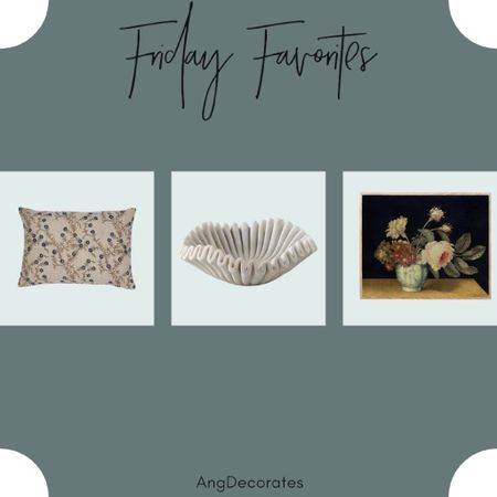 Some of my favorite decor finds from this week. Inspired by W Design Collective


Floral block print pillow marble ruffle bowl vintage art print 

#LTKhome