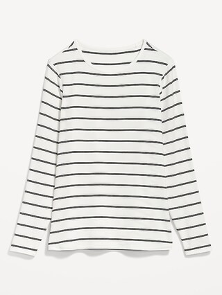 Luxe Striped Long-Sleeve T-Shirt for Women | Old Navy (US)