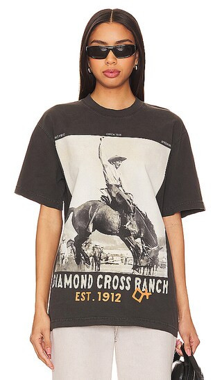 Diamond Cross Ranch Saddle Tee in Black. - size S | Revolve Clothing (Global)