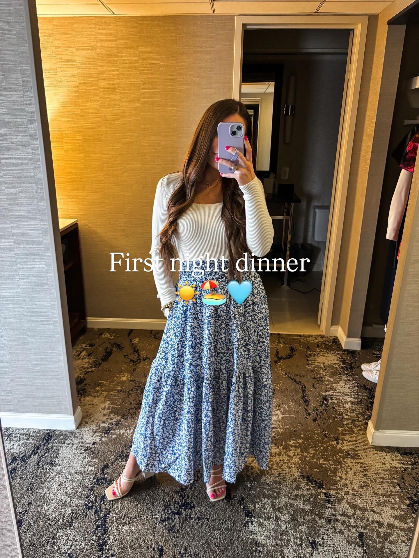 OBSESSED with this maxi skirt! I love the color and florals 🥰🩵 

#LTKootd #LTKU #LTKPetite