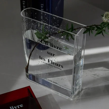 Mittory Clear Book Vase Clear Book Flower Vase Clear Book Vase For Flowers Book Vase For Flowers Cle | Walmart (US)