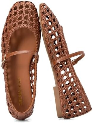 DREAM PAIRS Woven Ballet Mary Jane Flats for Women Dressy Comfortable Square Toe Ballerina Flats ... | Amazon (US)