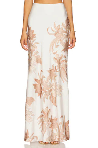 ROCOCO SAND Maxi Skirt in Off White & Brown from Revolve.com | Revolve Clothing (Global)