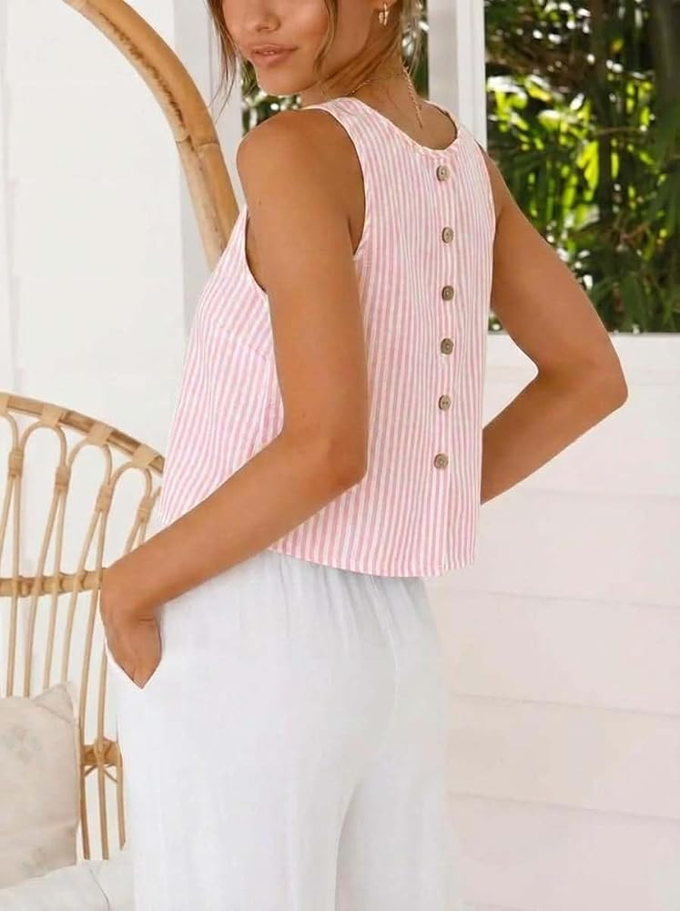 IDEALSANXUN Womens Gingham Crop Tank Tops 2026 Spring Summer Sleeveless Vest Top | Amazon (US)
