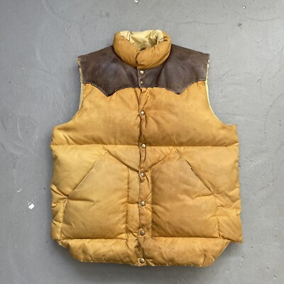 Vintage Rocky Mountain Featherbed Leather Yoke Puffer Vest Mountaineering 46  | eBay | eBay UK