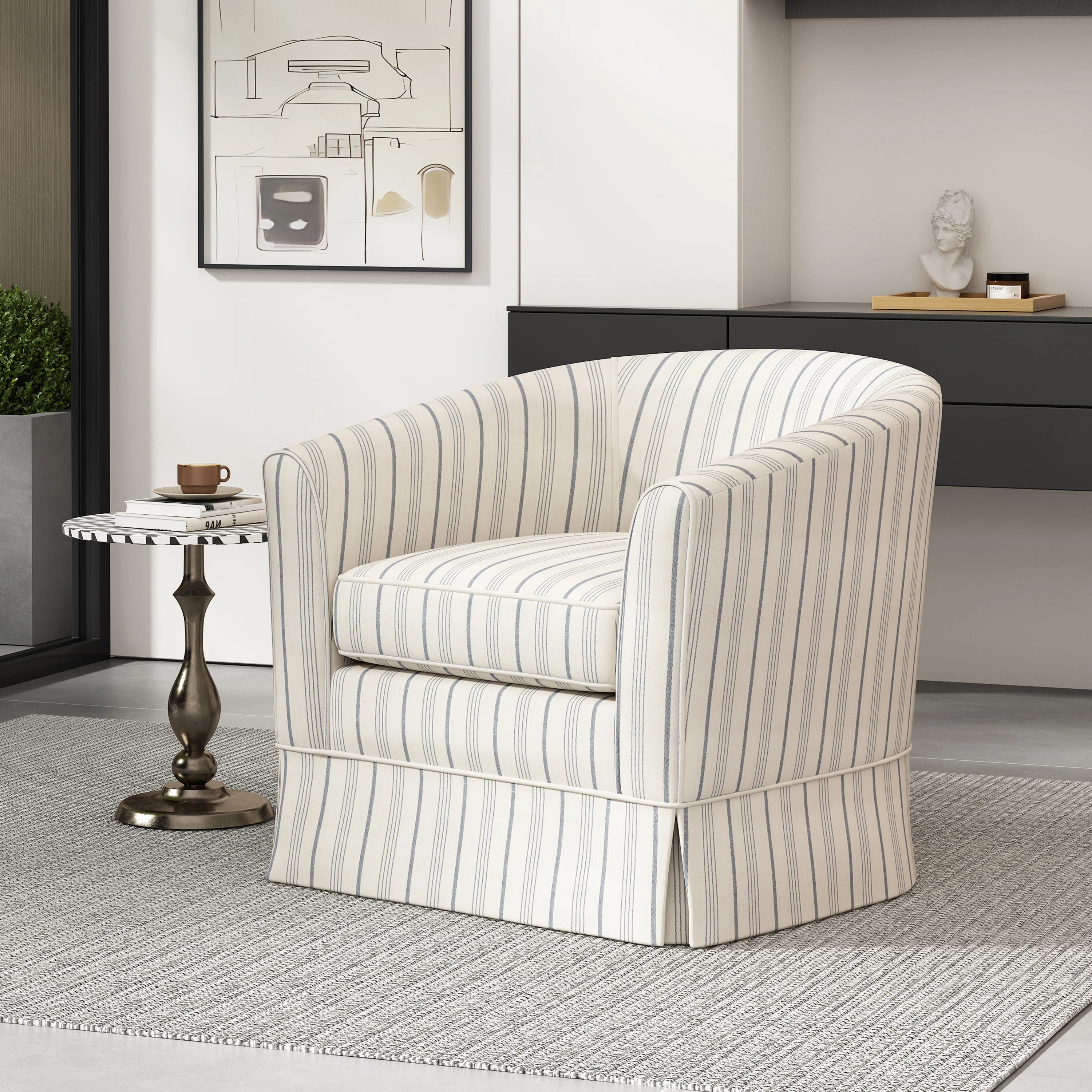 Gracie Oaks Aajaylah 27.5" Wide Swivel Barrel Chair & Reviews | Wayfair | Wayfair North America