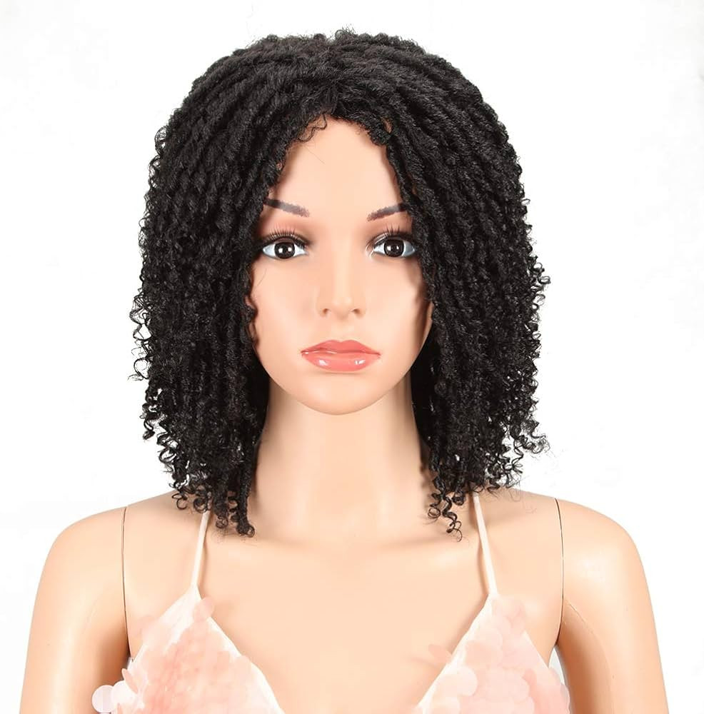 Style Icon 6" Short Dreadlock Wig Twist Wigs for Black Women Short Curly Synthetic Wigs (6", 1B) | Amazon (US)