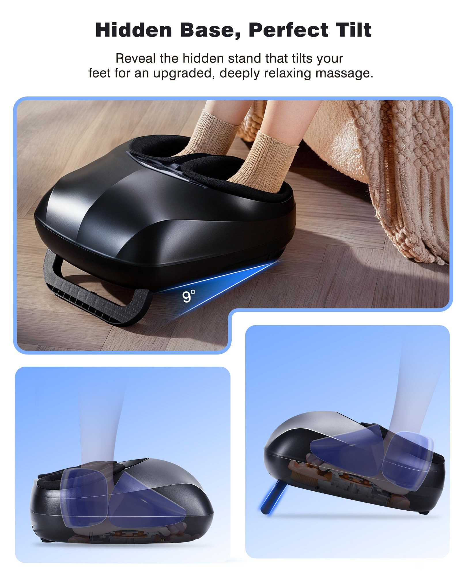 KNQZE Shiatsu Foot Massager with Heat and Remote, 2026 Upgraded Lift-Arch Design, 3D Deep Kneading, Relief for Plantar Fasciitis and Foot Pain, Fits Up to Men Size 14, Mothers Day Gifts | Amazon (US)