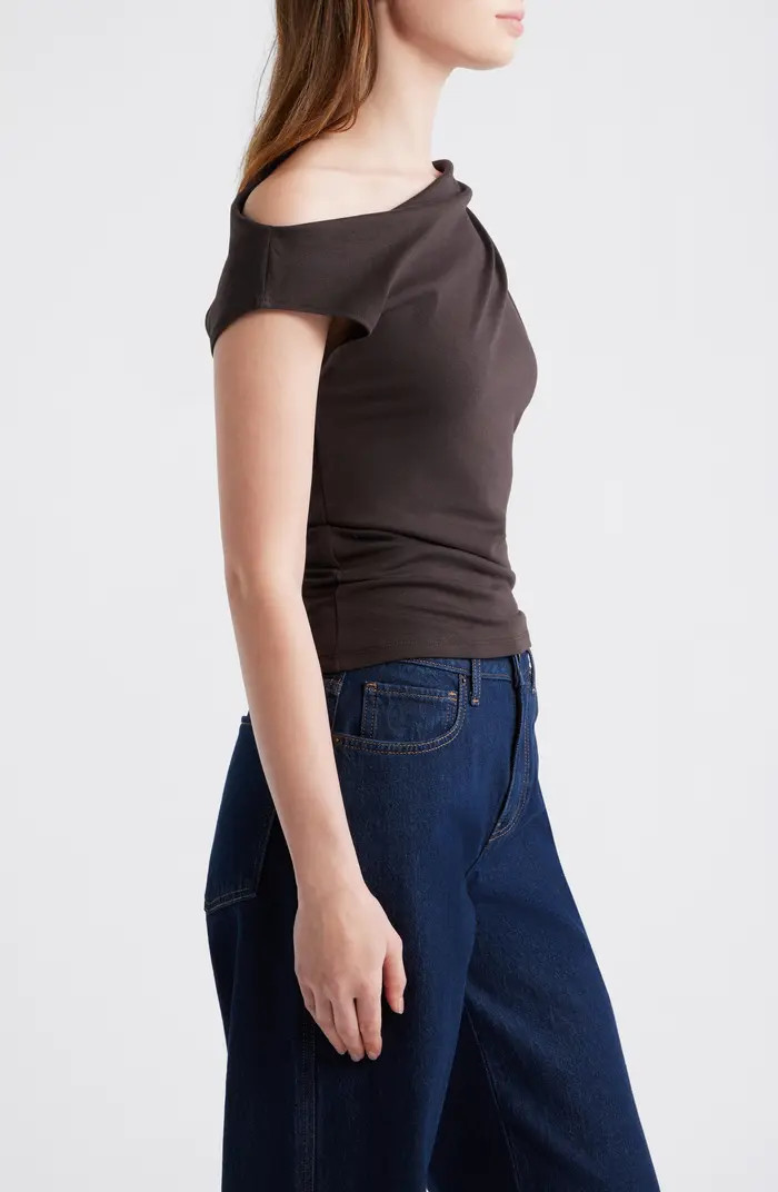MANGO Asymmetric One-Shoulder Top | Nordstrom | Nordstrom