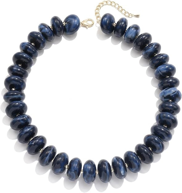 Elegance 11 designs Colorful Chunky Beaded Necklace for Women,Thick Acrylic Disc Bead Choker Stat... | Amazon (US)