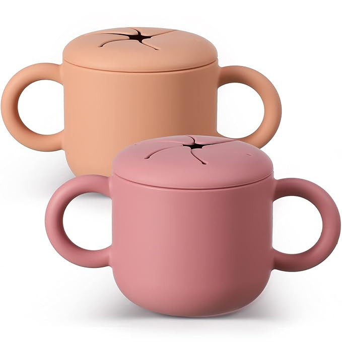Potchen Snack Cup Toddlers Sippy Cup Snack Containers with Double Handles Removable Lid for Toddl... | Amazon (US)