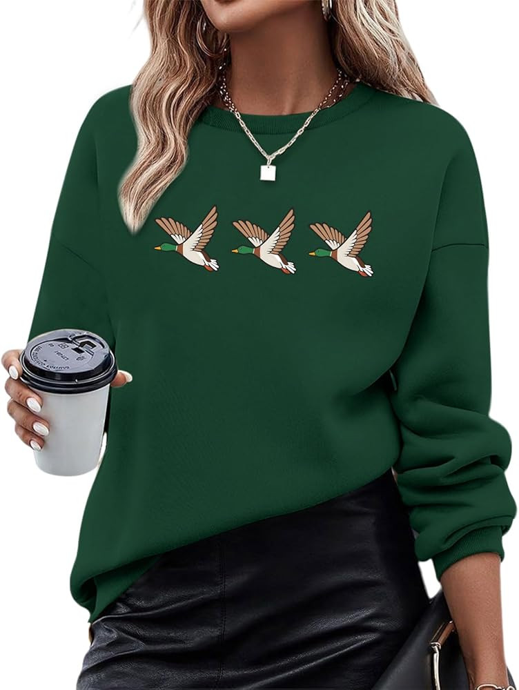 BeWithYou Cute Duck Sweatshirt for Women Teen Girls Goose Sweatshirts Funny Animal Graphic Long S... | Amazon (US)